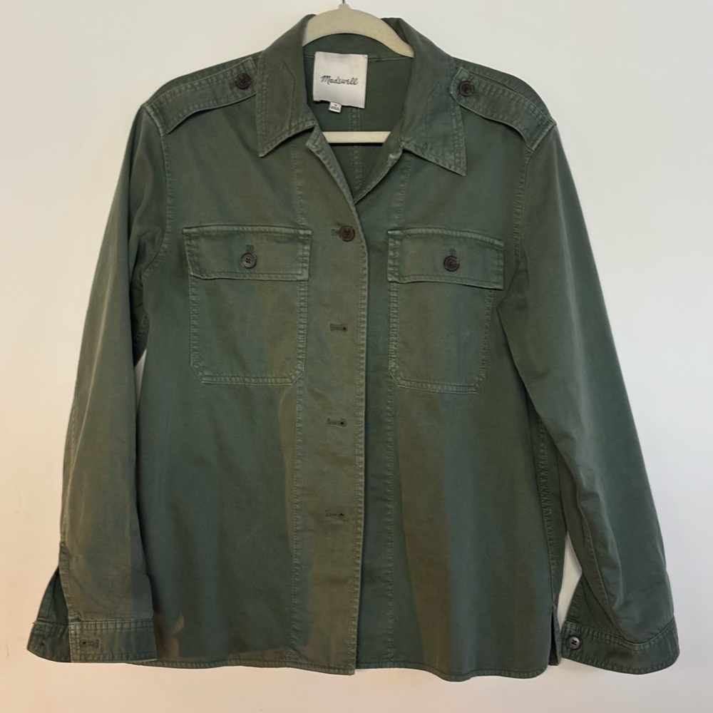 Madewell Military-Inspired Green Utility Shirt Jacket